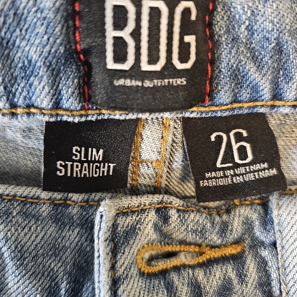 BDG Jeans 26 Blue Slim Straight Distressed - Picture 9 of 10